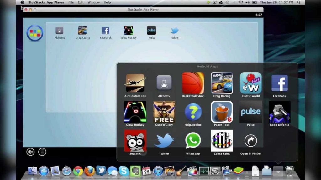 Capture d'écran de Bluestacks sur Mac